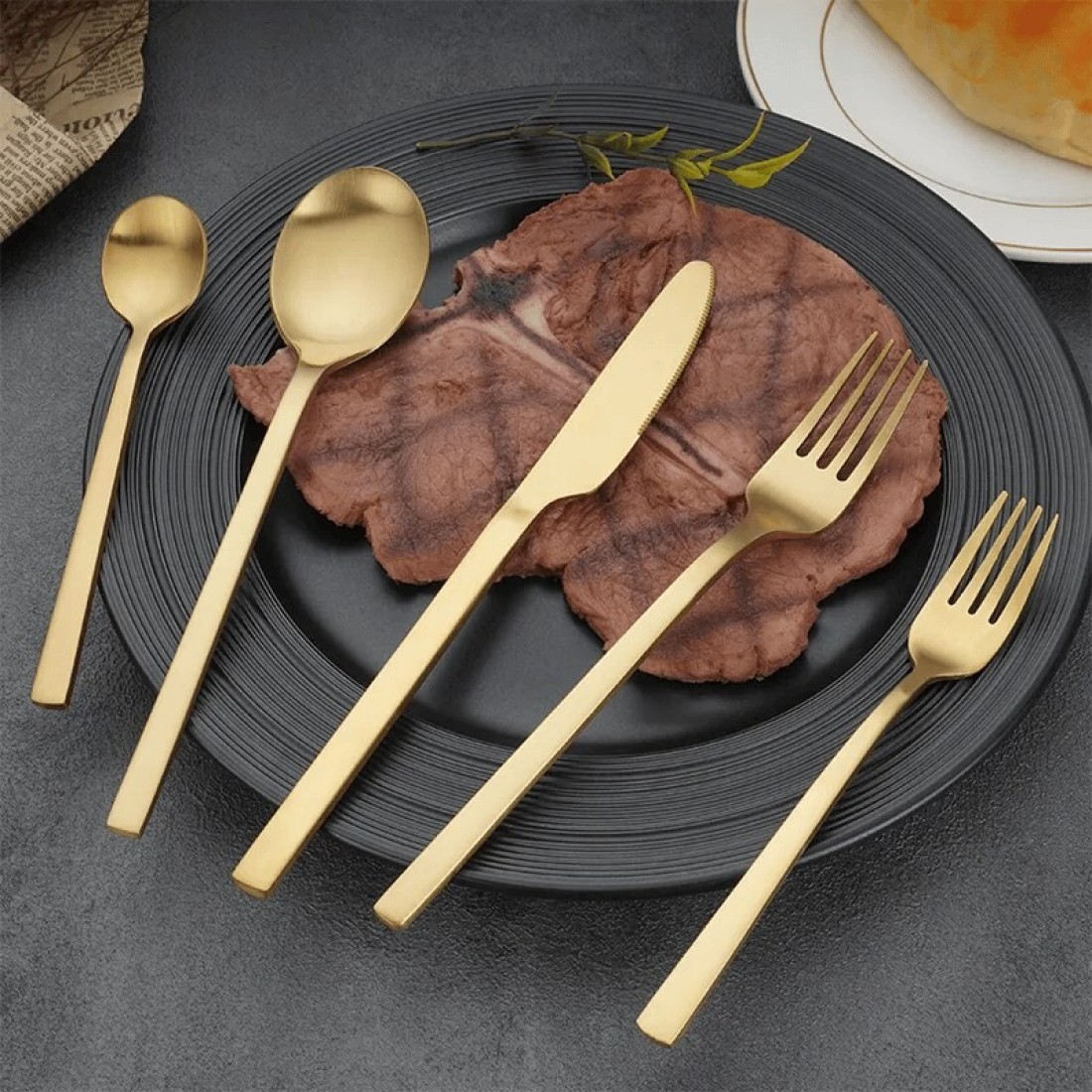MAAC Home Regal Gold Cutlery Set for Formal Dinners - Set of 10 Luxurious Elegant Durable and Classic Premium Design Cutlery Set Perfect for everyday use, and get together, restaurant, banquet
