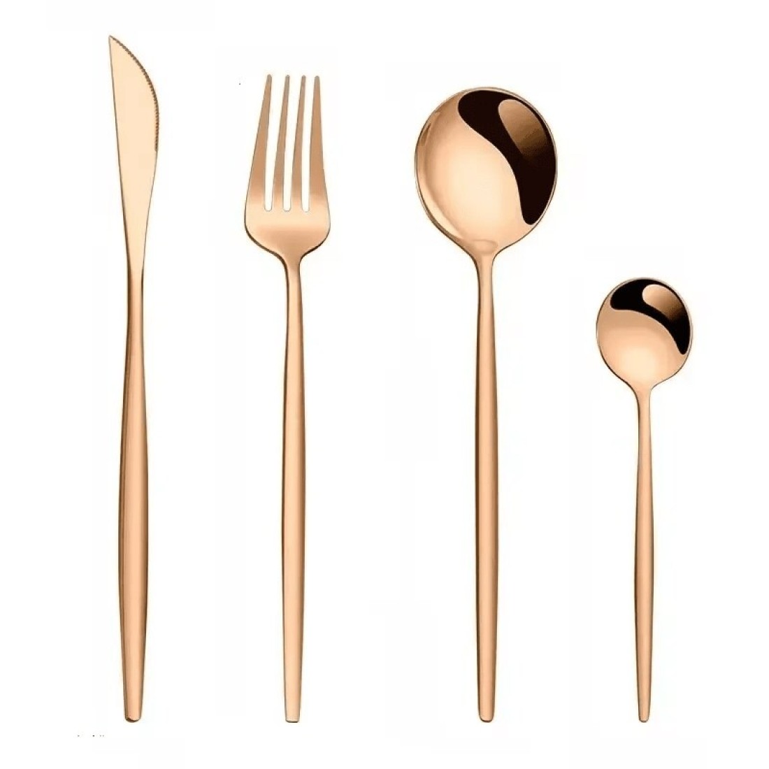 MAAC Home Elegant Rose Gold Cutlery Set for Memorable Dinners - Set of 8 Luxurious Elegant Durable Classic Premium Design Cutlery Set Perfect for everyday use, get together, restaurant
