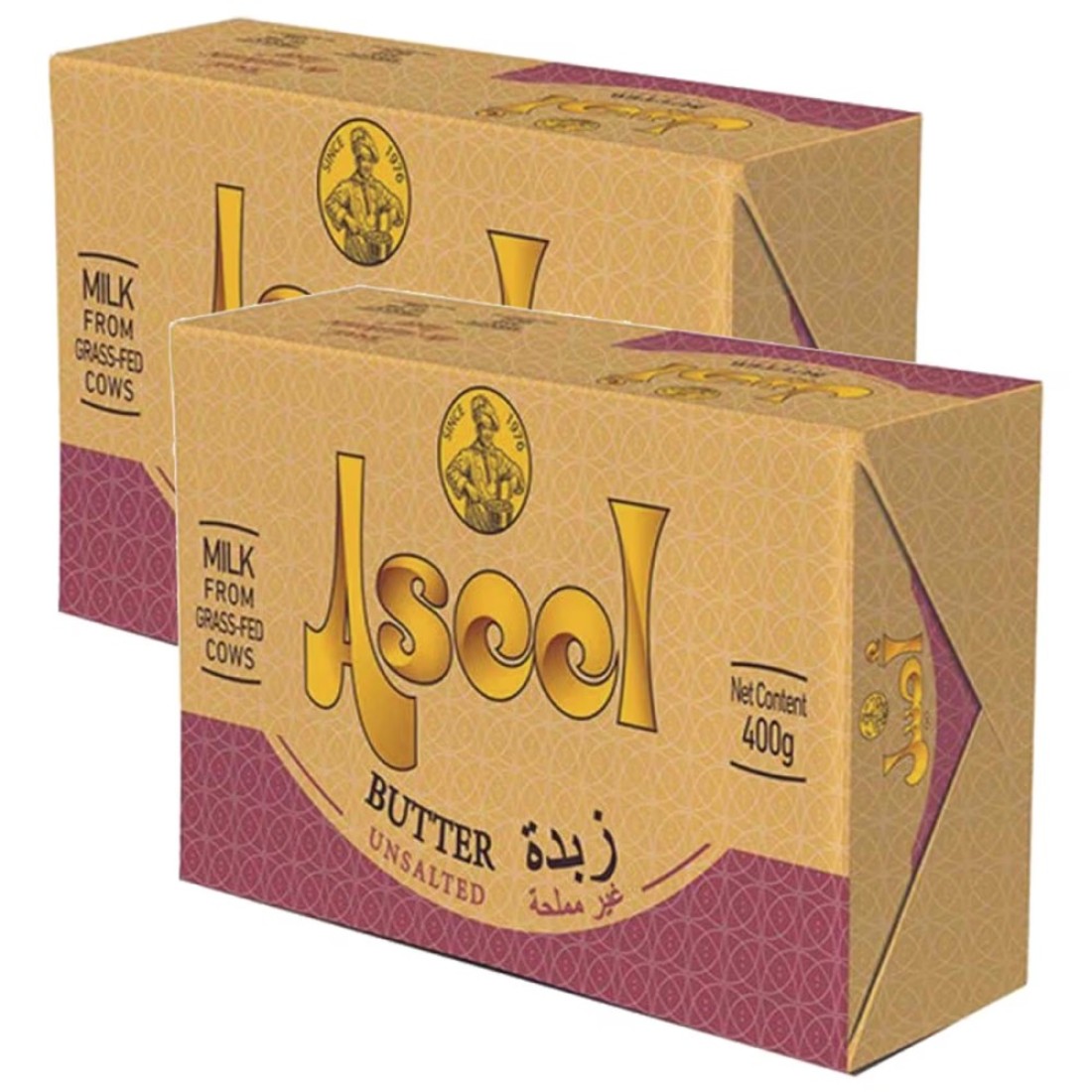 Aseel Pure Butter Unsalted 400g Pack of 2