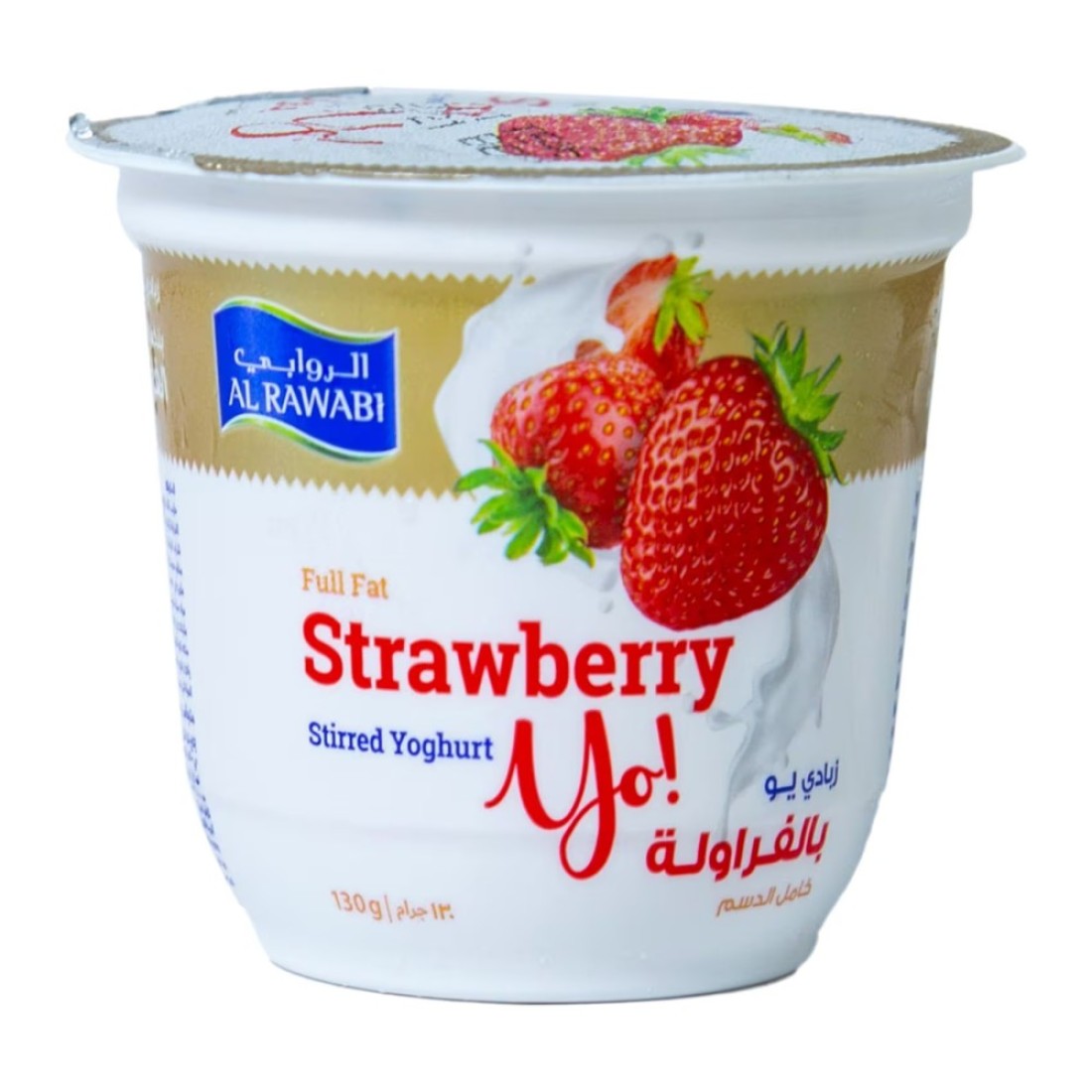 Al Rawabi Yo Full Fat Strawberry Stirred Yoghurt 130g