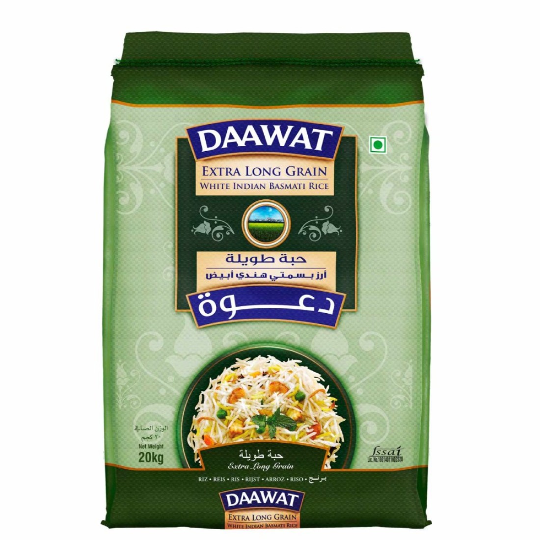 Daawat Extra Long Grain White Indian Basmati Rice, 20kg