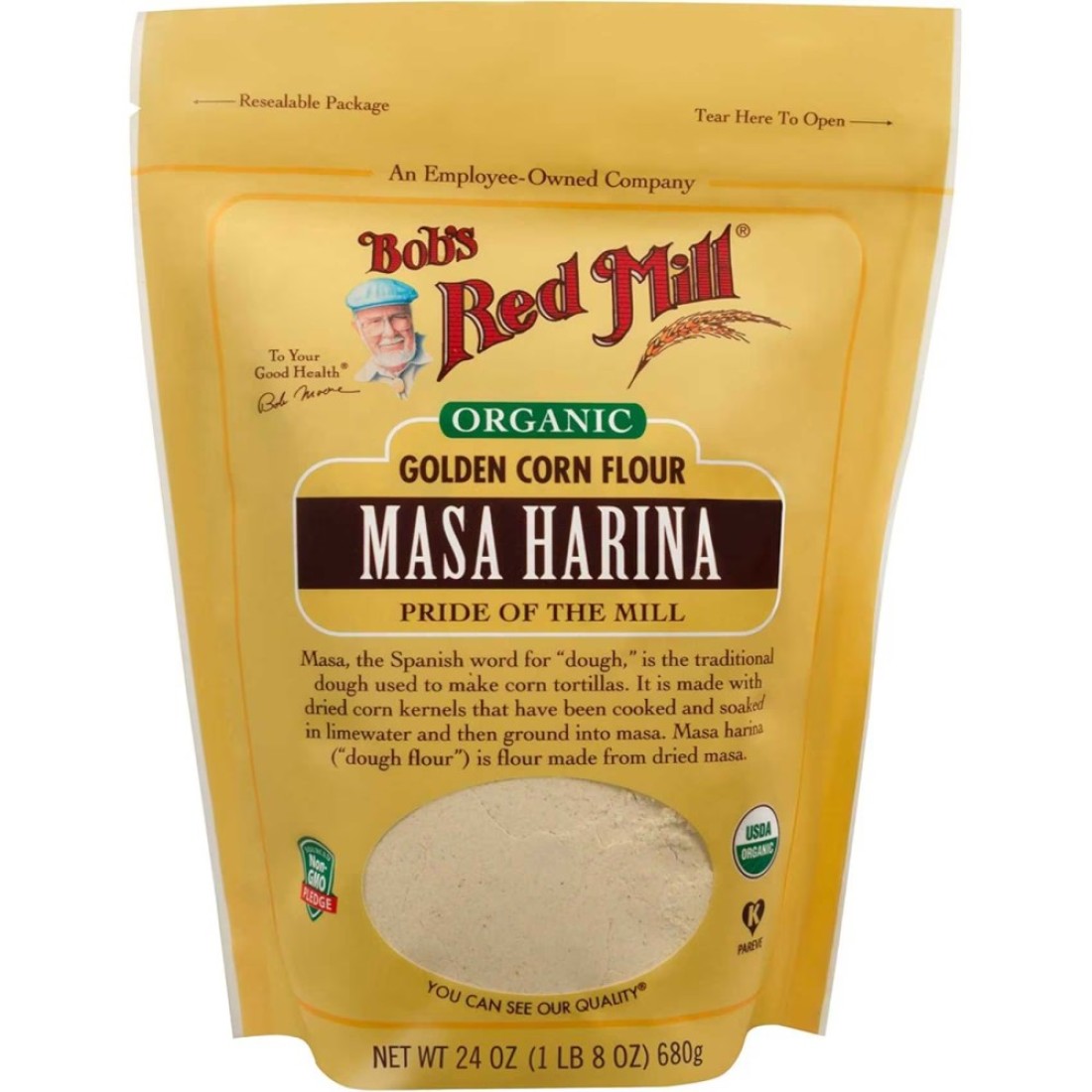 Bob&#39;s Red Mill Organic Masa Harina Golden Corn Flour, 680g