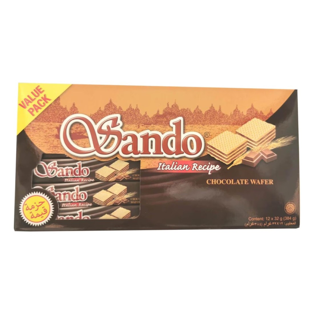 Sando Italian Recipe Chocolate Wafer 32g Pack of 12