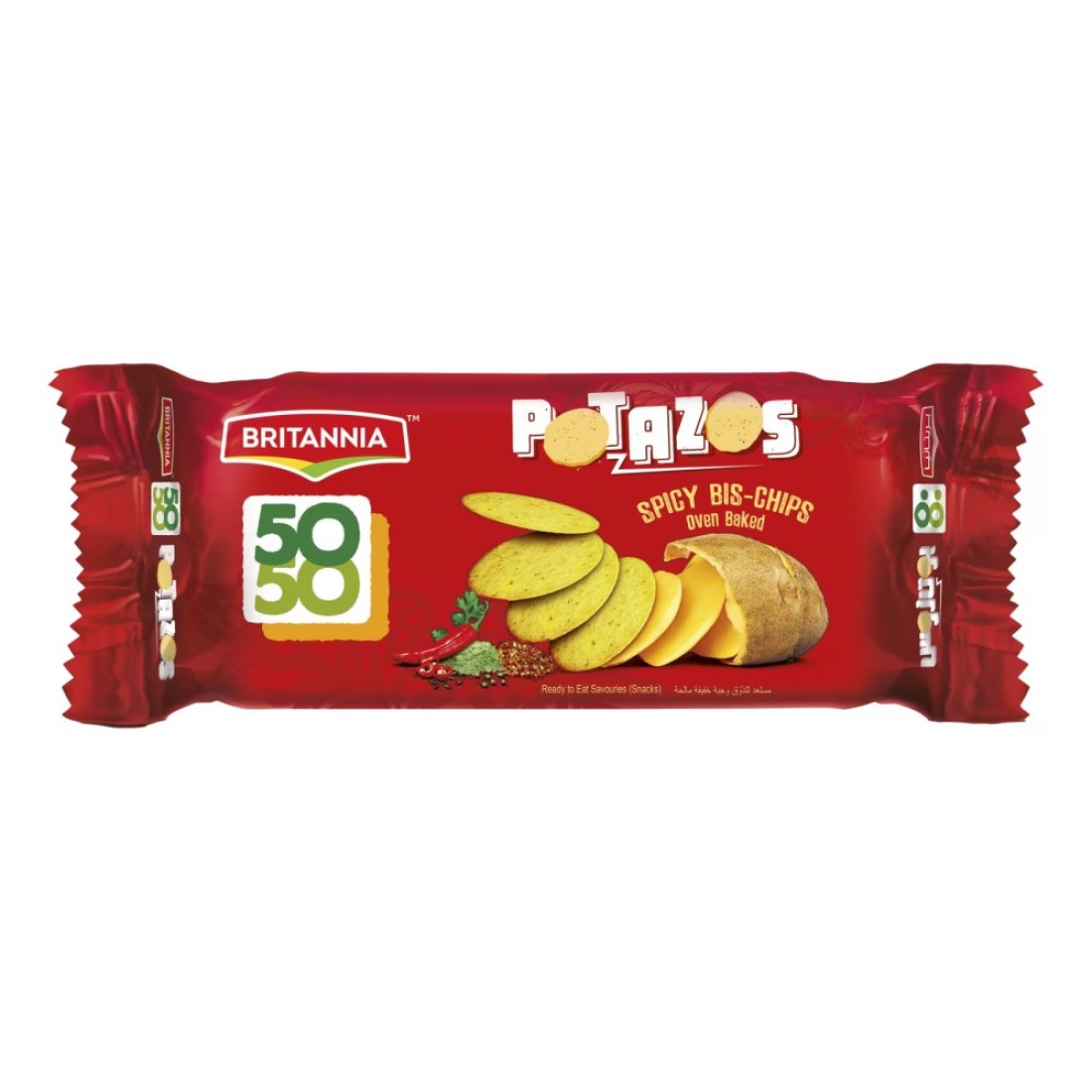 Britannia 50-50 Potazos Spicy Oven Baked Bis-Chips, 100g
