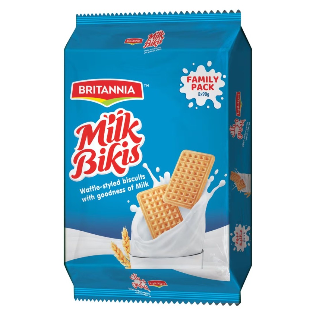 Britannia Milk Bikis Biscuits, 90g Pack of 8