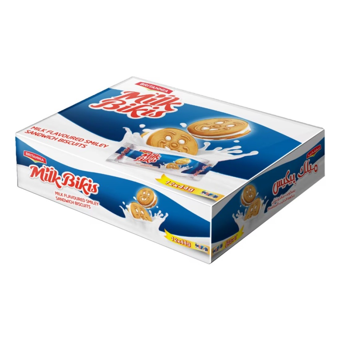 Britannia Milk Bikis Cream Biscuits, 44g Pack of 12