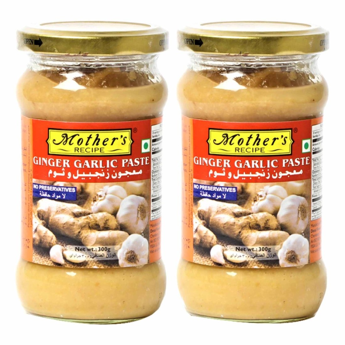 Mother&#39;s Recipe Ginger Garlic Paste, 300g Pack of 2