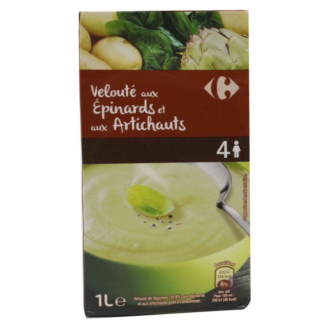 Carrefour Spinach And Artichoke Soup 1L