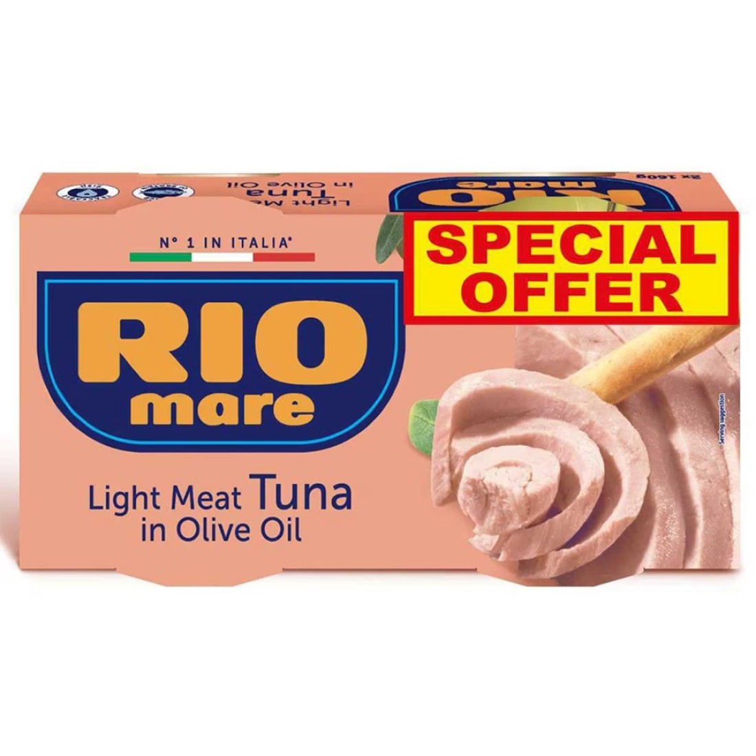 Rio Mare Light Meat Tuna in Olive Oil, 160g Pack of 2