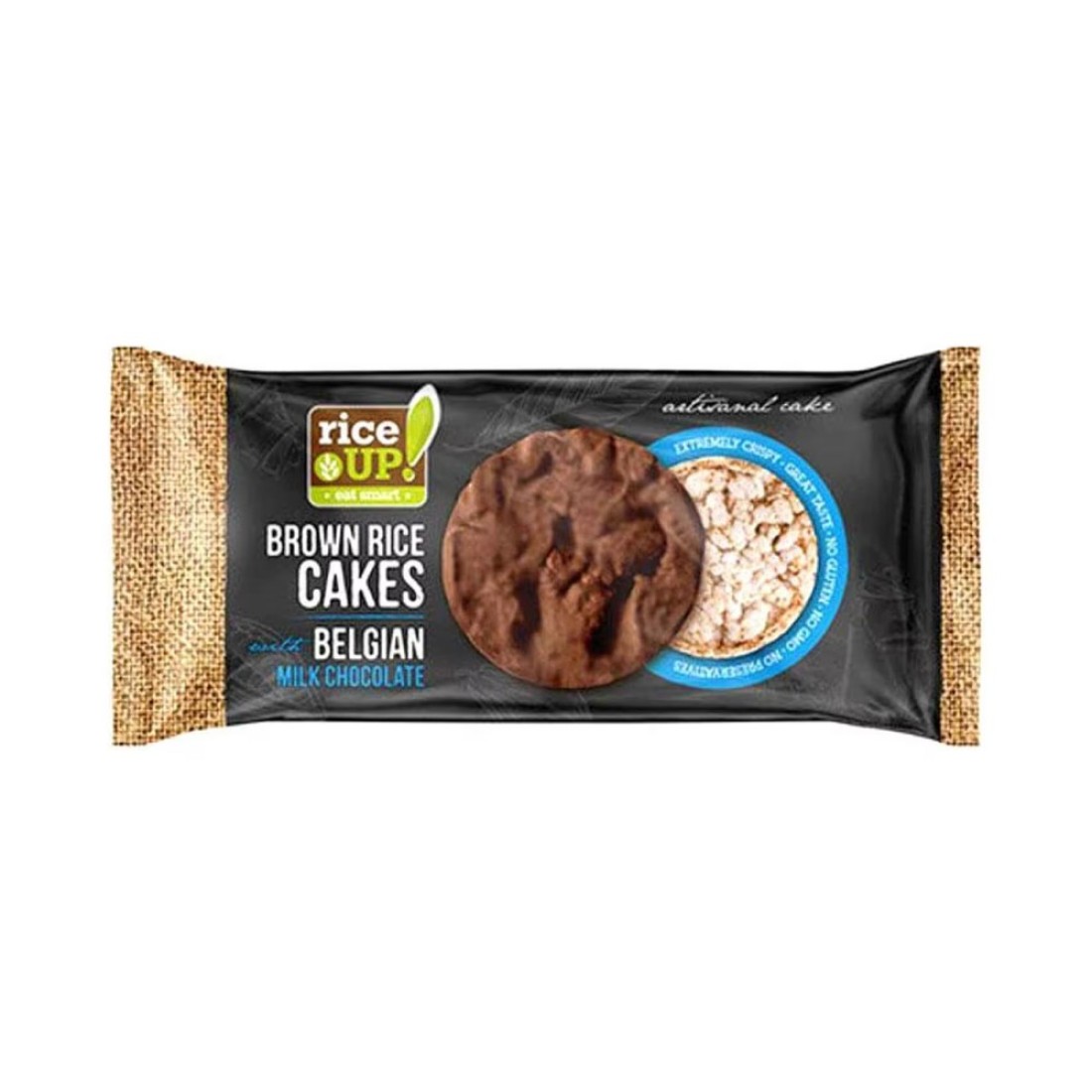Rice Up! Brown Rice Cakes with Belgian Milk Chocolate, 90g