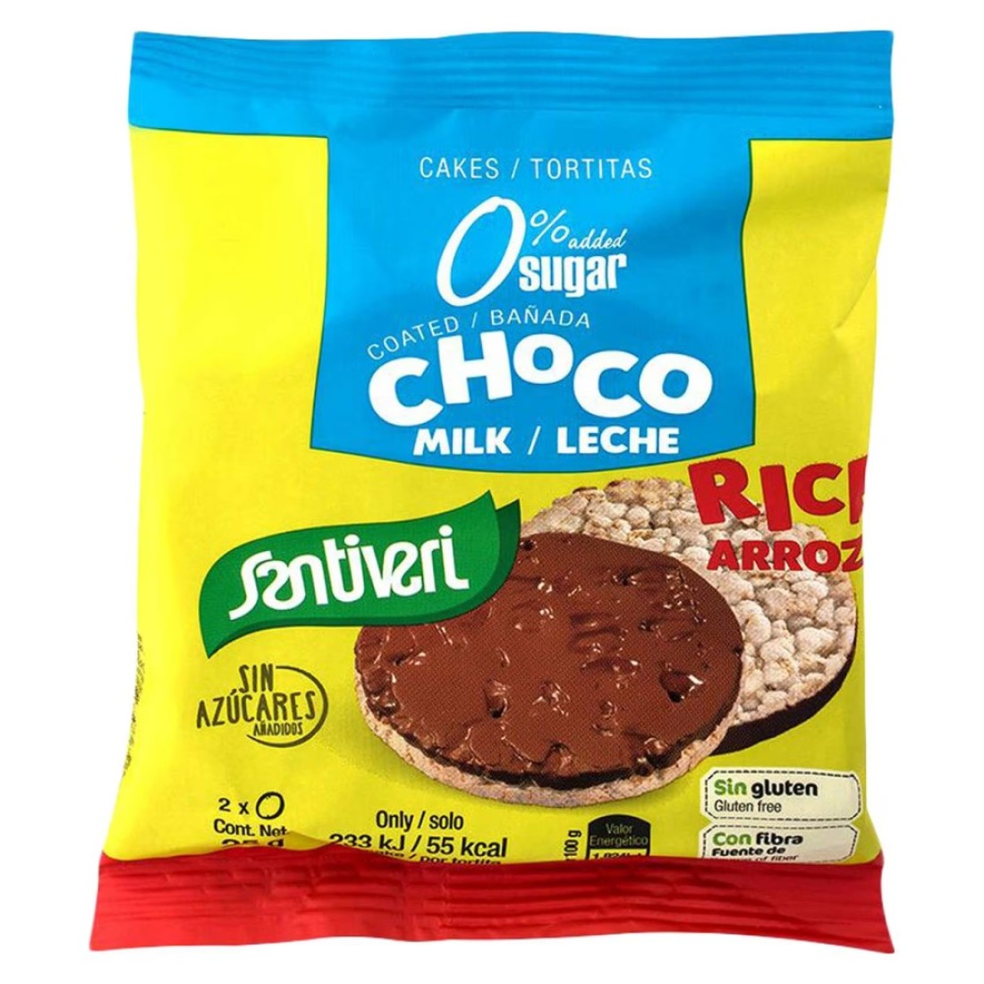 Santiveri Rice Cakes Coated with Milk Chocolate, 25g