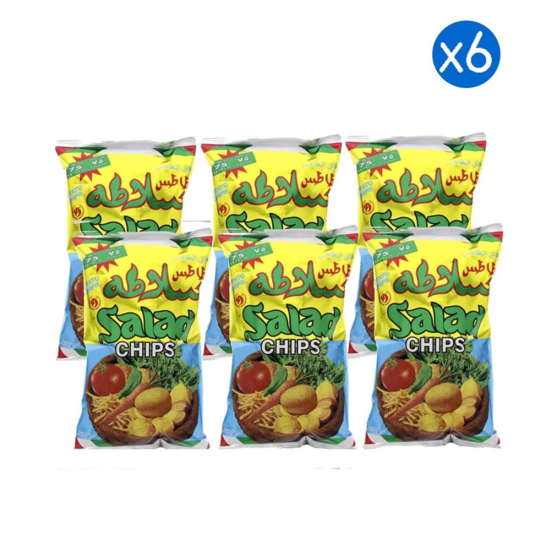 Al Jufair Salad Potato Chips 75g Pack of 6