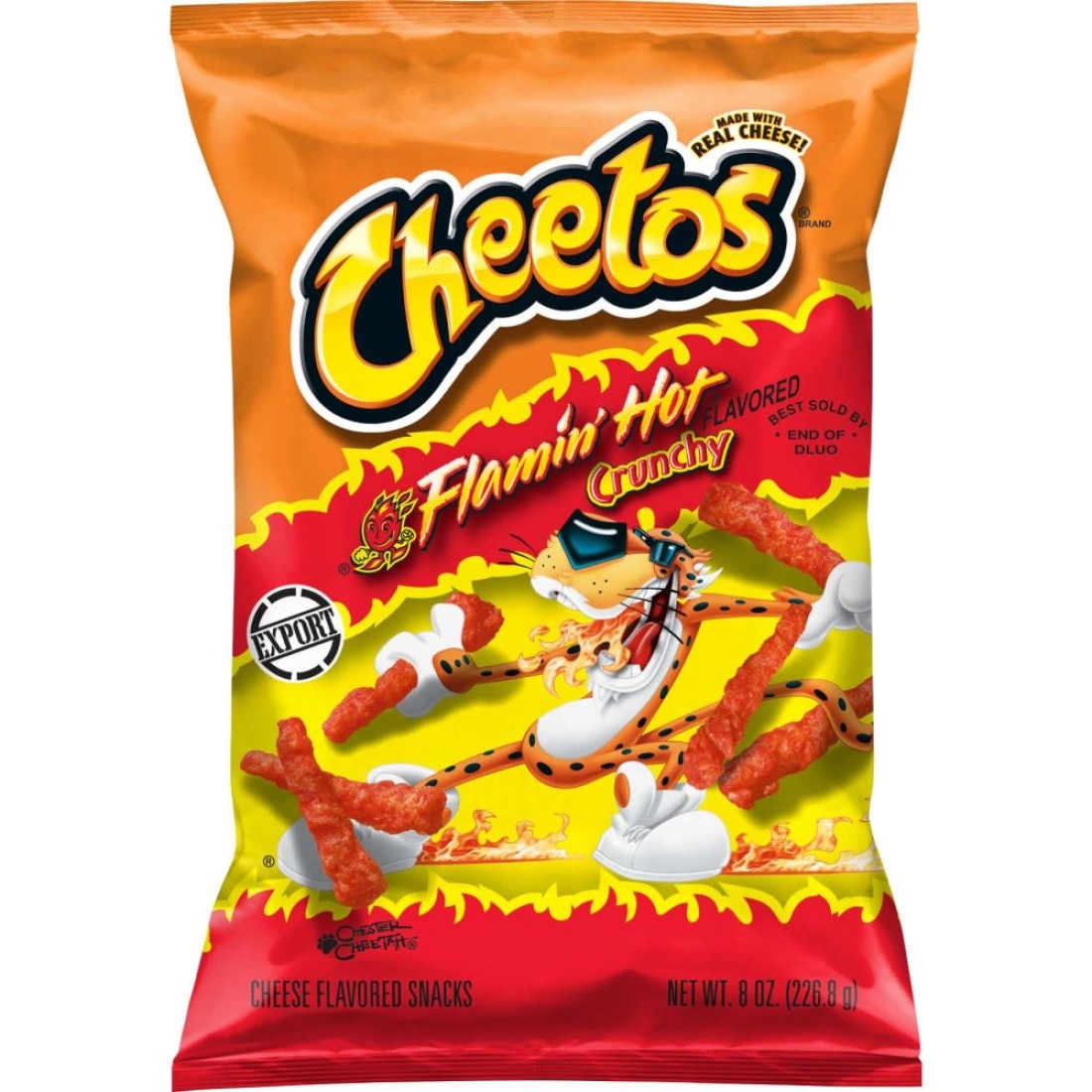 Cheetos Crunchy Flamin&#39; Hot Chips, 227g