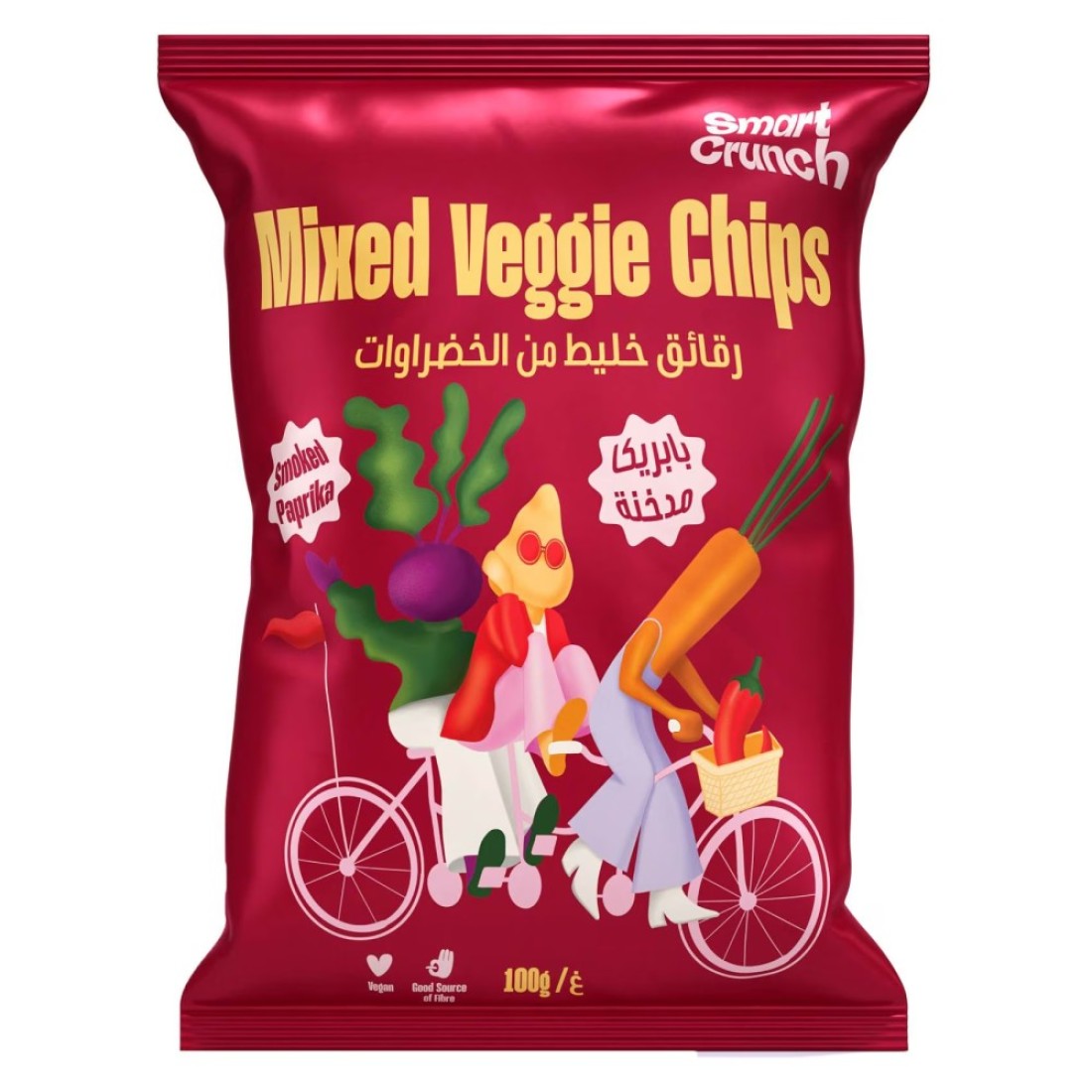 Smart Crunch Smoked Paprika Flavour Mixed Veggie Chips, 100g