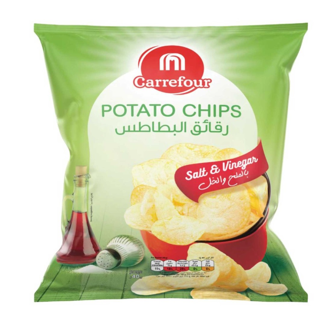 Carrefour Salt and Vinegar Flavoured Potato Chips, 40g