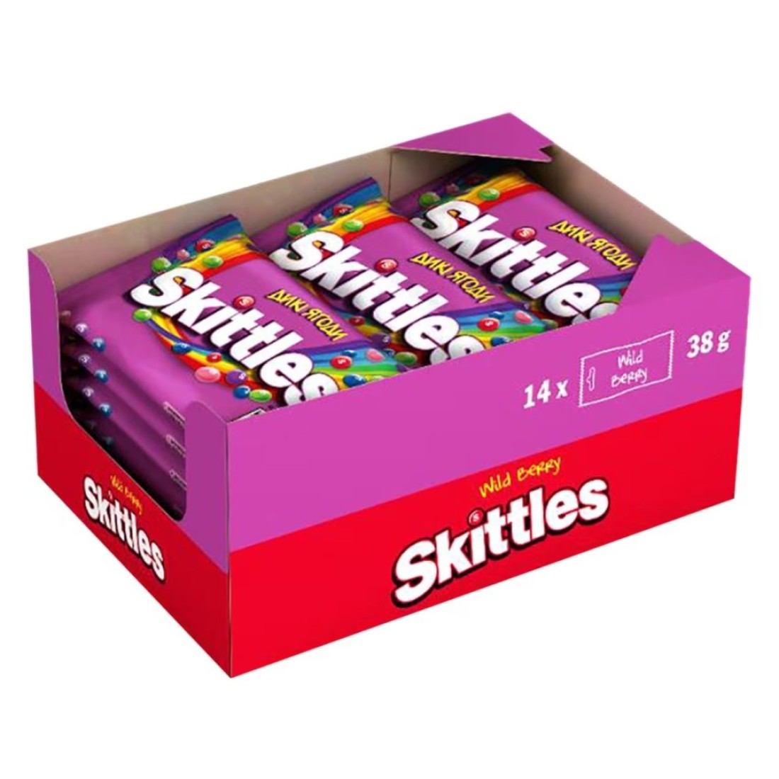 Skittles Wild Berry Dragees, 38g Pack of 14