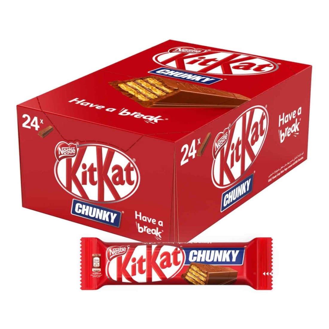 Nestle KitKat Chunky Chocolate Wafer Bar, 40g Pack of 24
