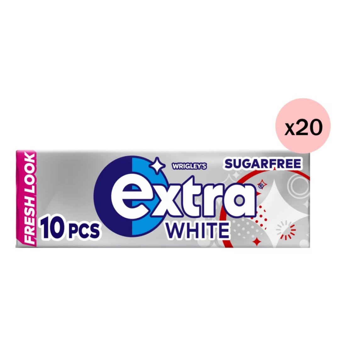 Wrigley&#39;s Extra White Chewing Gum, 14g Pack of 20