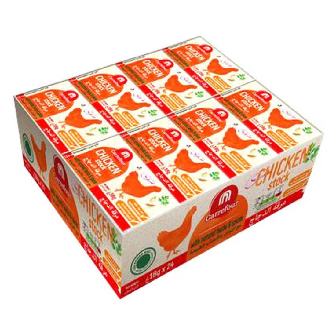Carrefour Organic Chicken Stock with Natural Herbs and Spices, 18g Pack of 24