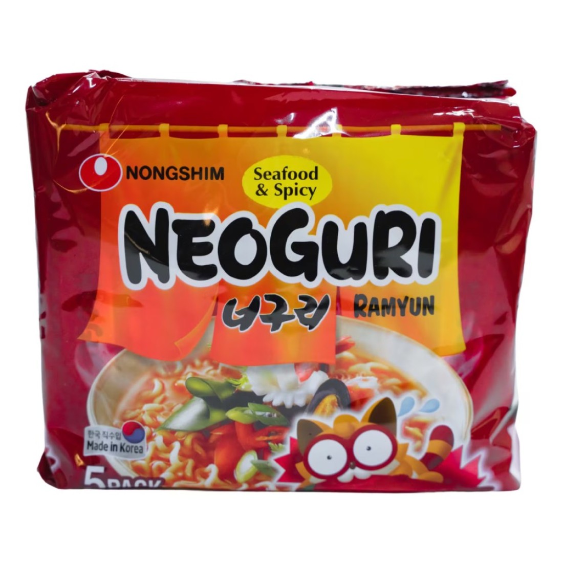 Nongshim Neoguri Seafood And Spicy Ramyun Noodles 120g Pack of 5