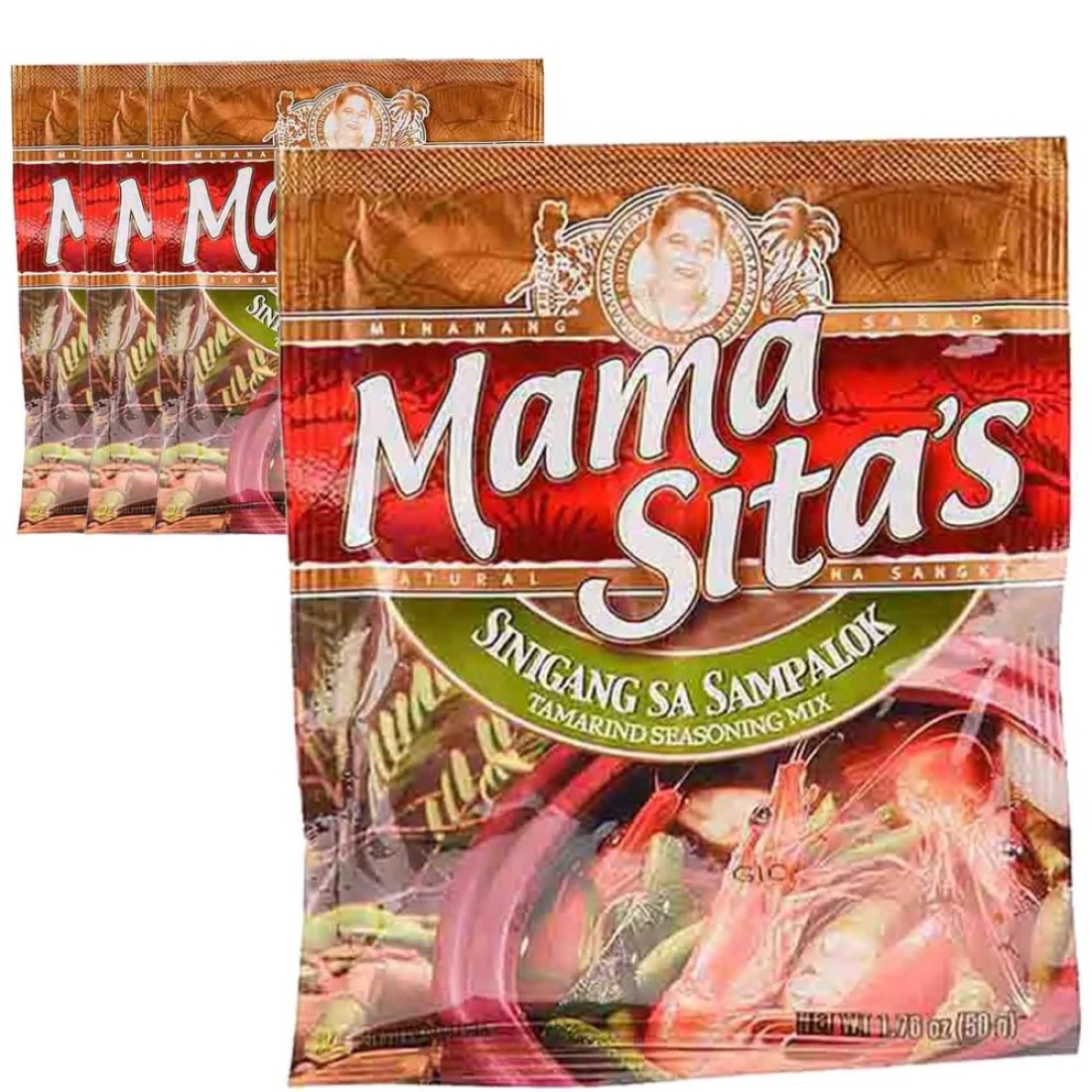 Mama Sita&#39;s Sinigang Sa Sampalok Tamarind Seasoning Mix, 50g Pack of 4