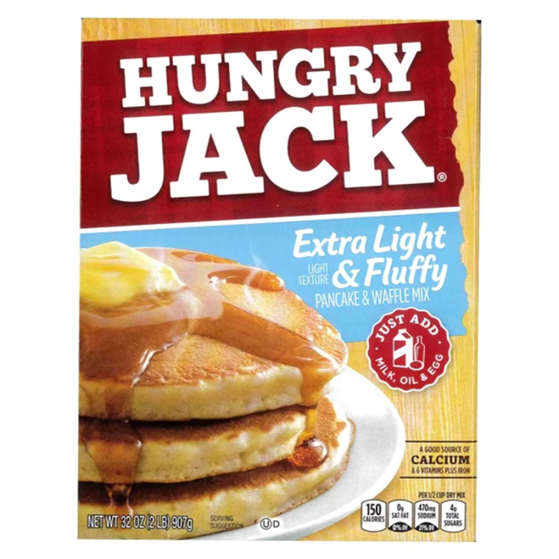 Hungry Jack Complete Extra Light and Fluffy Pancake and Waffle Mix, 907g