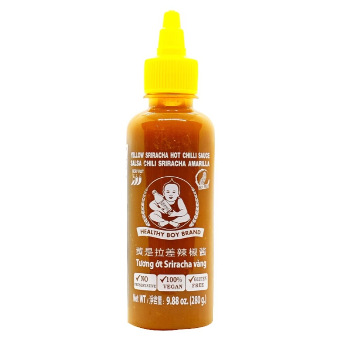 Dek Som Boon Healthy Boy Yellow Sriracha Hot Chilli Sauce 280g