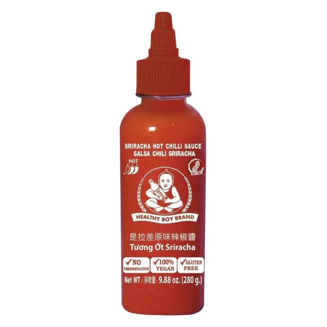 Dek Som Boon Healthy Boy Red Sriracha Hot Chilli Sauce 280g