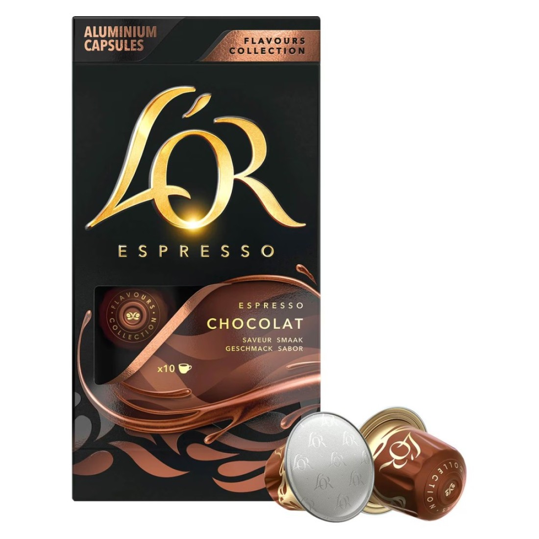 L&#39;Or Flavours Collection Chocolate Flavour Espresso Coffee Capsules, 52g