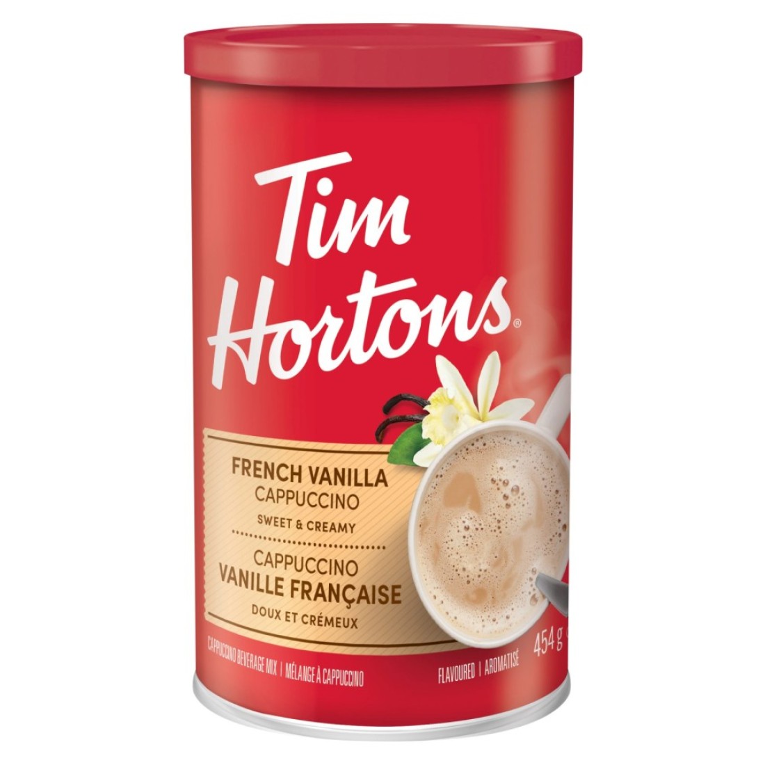 Tim Hortons Sweet and Creamy Beverage Mix French Vanilla Cappuccino, 454g