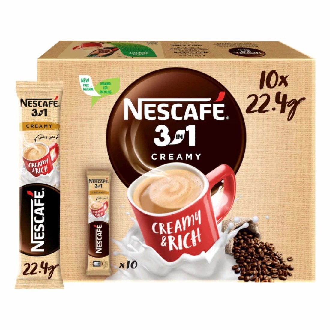 Nescafe My Cup Creamy Latte 3-In-1 Coffee Sachet, 22.4g Pack of 10