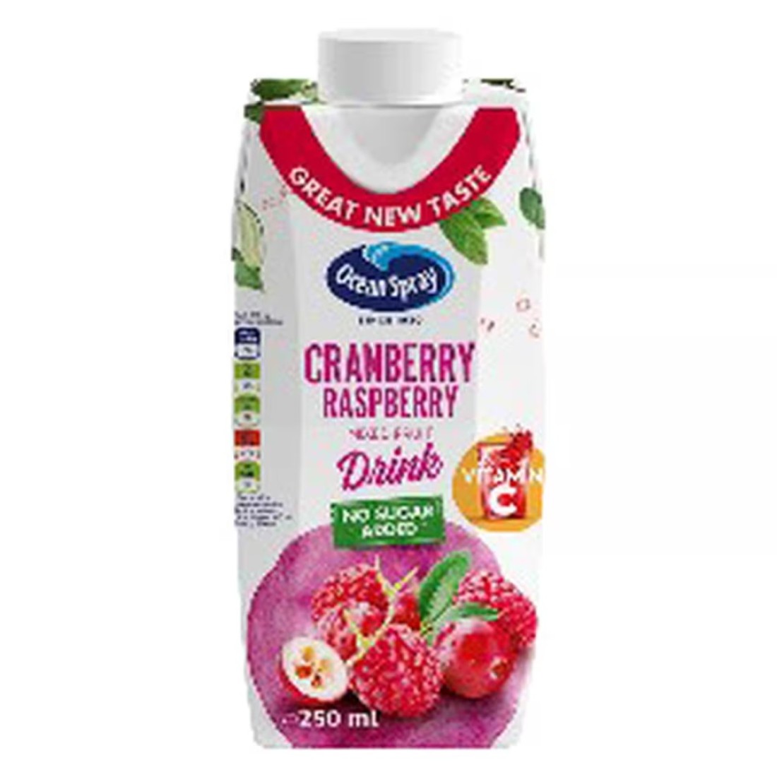 Ocean Spray No Sugar Added Cranberry Raspberry Fruit Drink 250ml