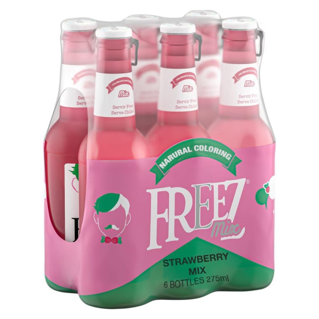 Freez Mix Carbonated Flavoured Drink Bottles Strawberry Mix 275ml Pack of 6