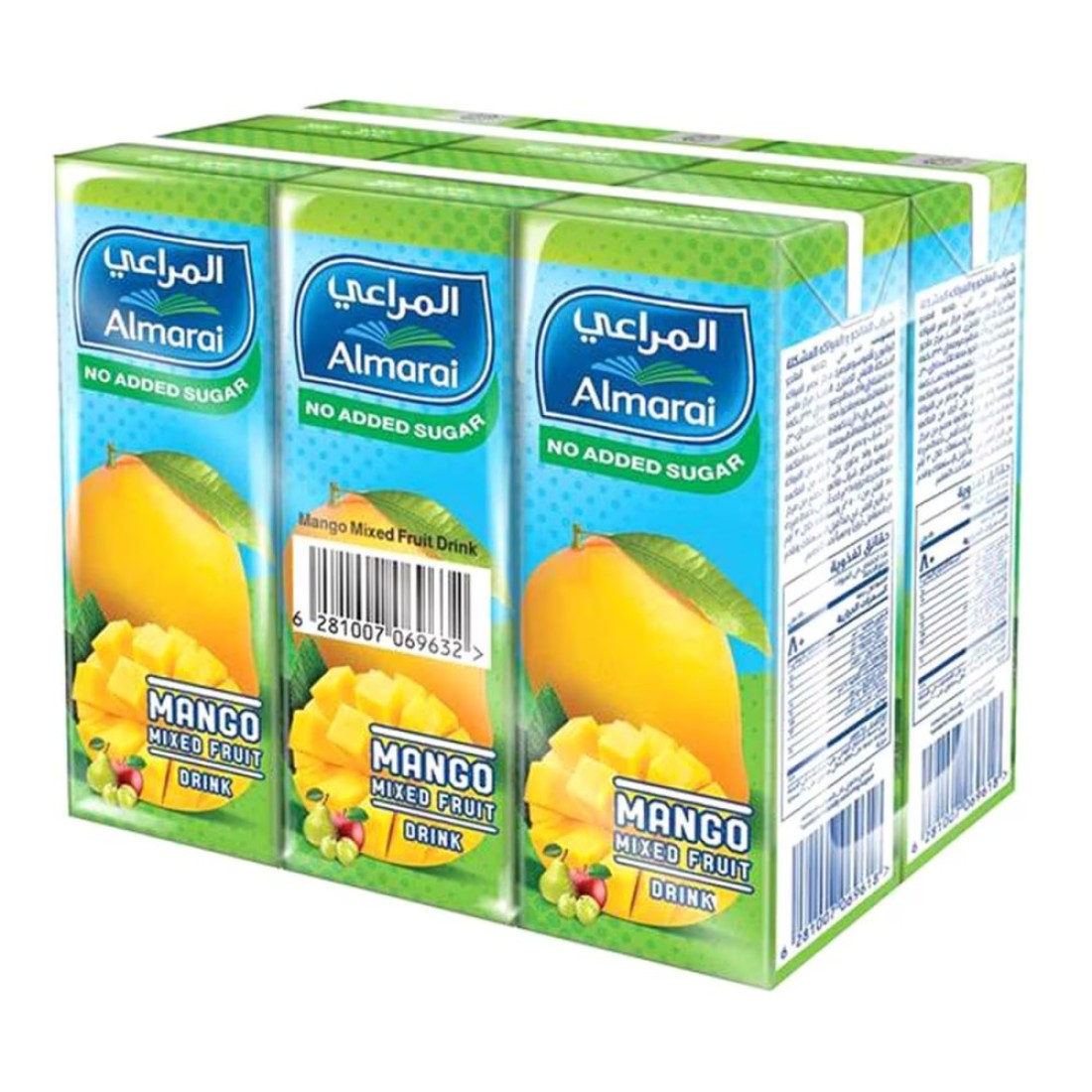 Almarai No Added Sugar Mixed Fruit Mango Juice Drink 180ml Pack of 6