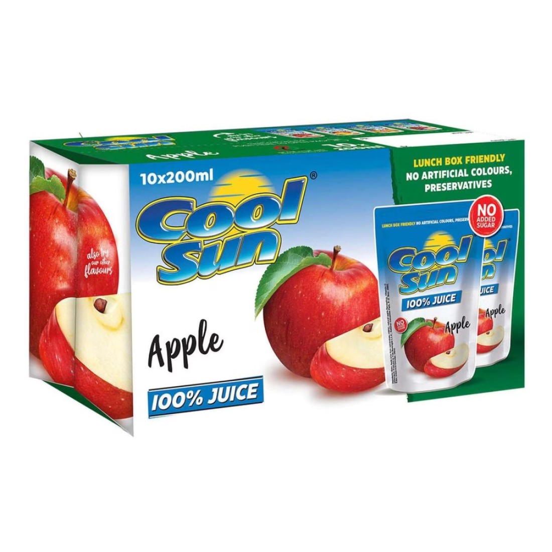 Cool Sun Apple 100% Juice 200ml Pack of 10
