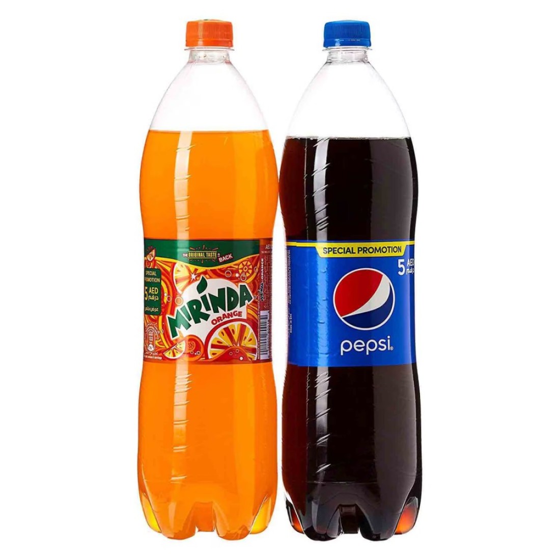 Pepsi And Mirinda Orange Carbonated Soft Drink 1.5L Pack of 2