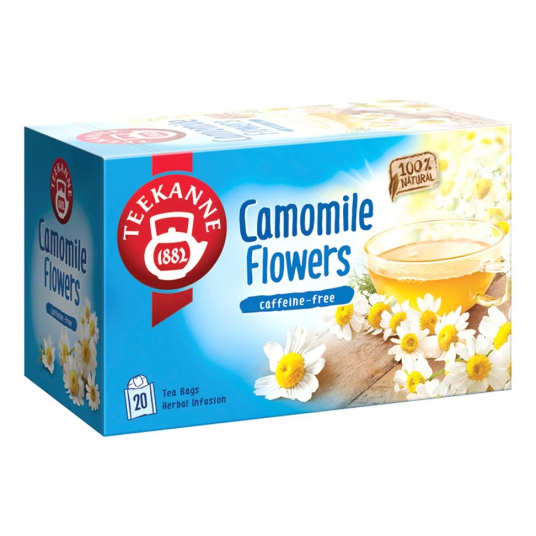 Teekanne Camomile Flowers Pleasant and Mild Herbal Infusion Tea Bags 20 Tea Bags