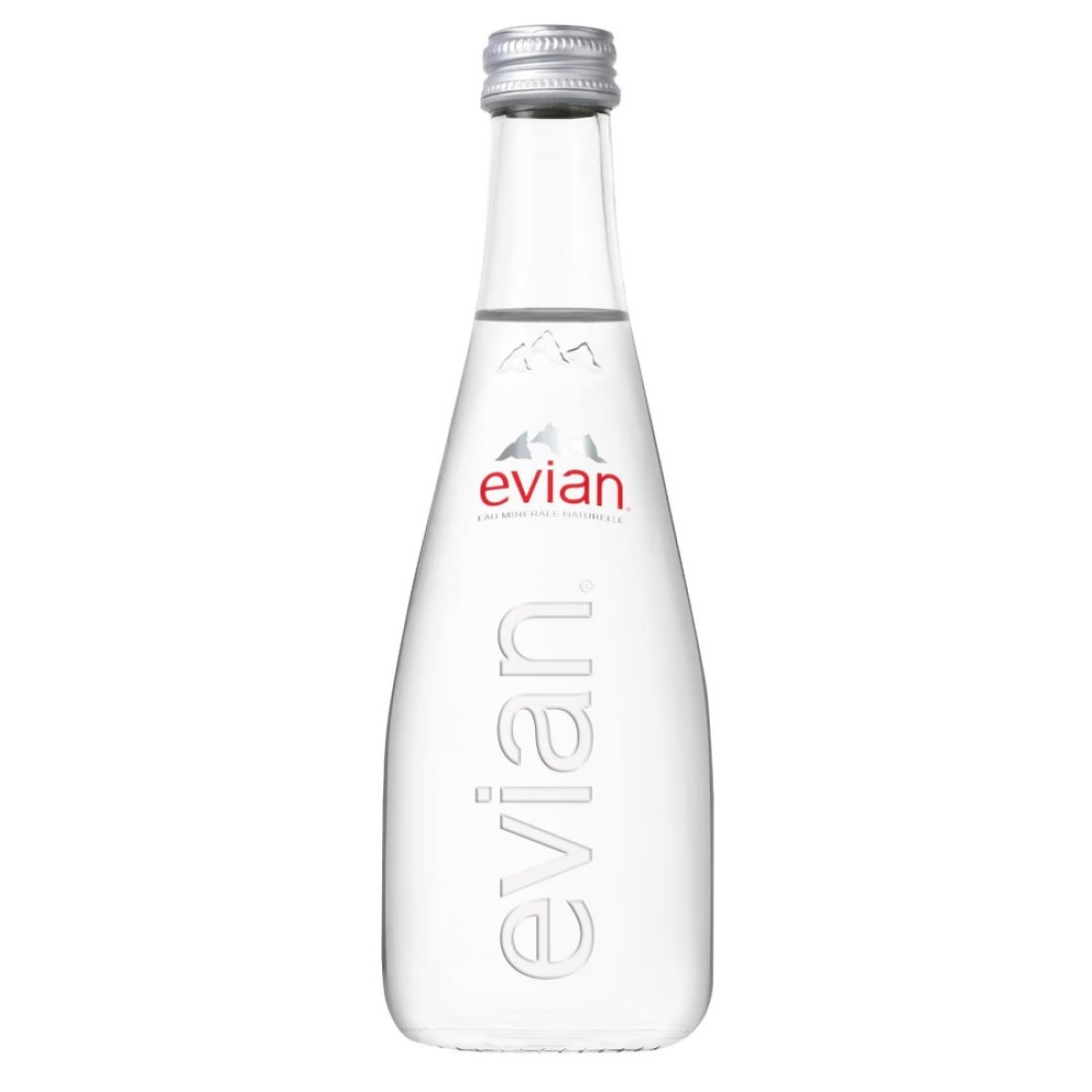 evian Natural Mineral Water 330ml Glass