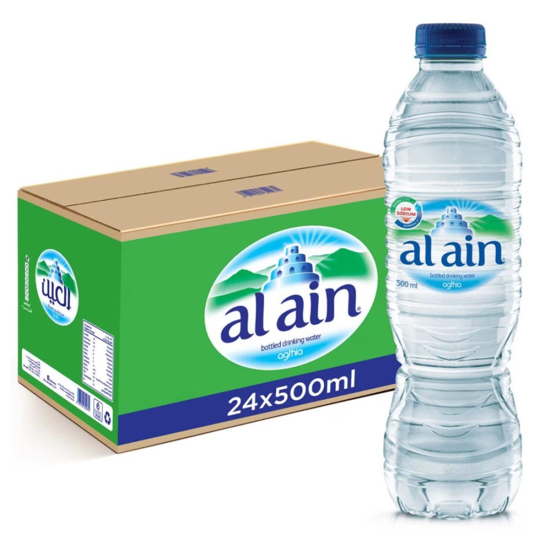 Al Ain Low Sodium Bottled Drinking Water 500ml Pack of 24