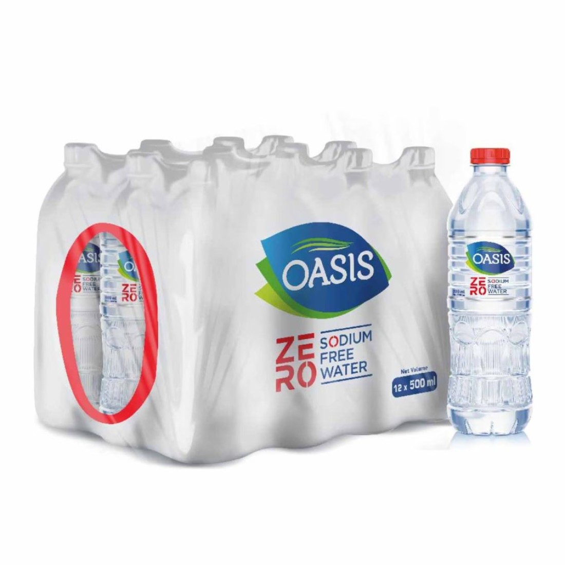 Oasis Zero Sodium Free Drinking Water 500ml Pack of 12