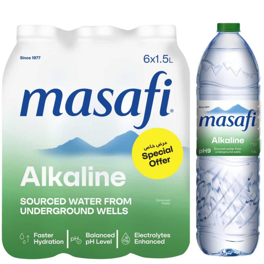 Masafi Alkalife Alkaline Water 1.5L Pack of 6