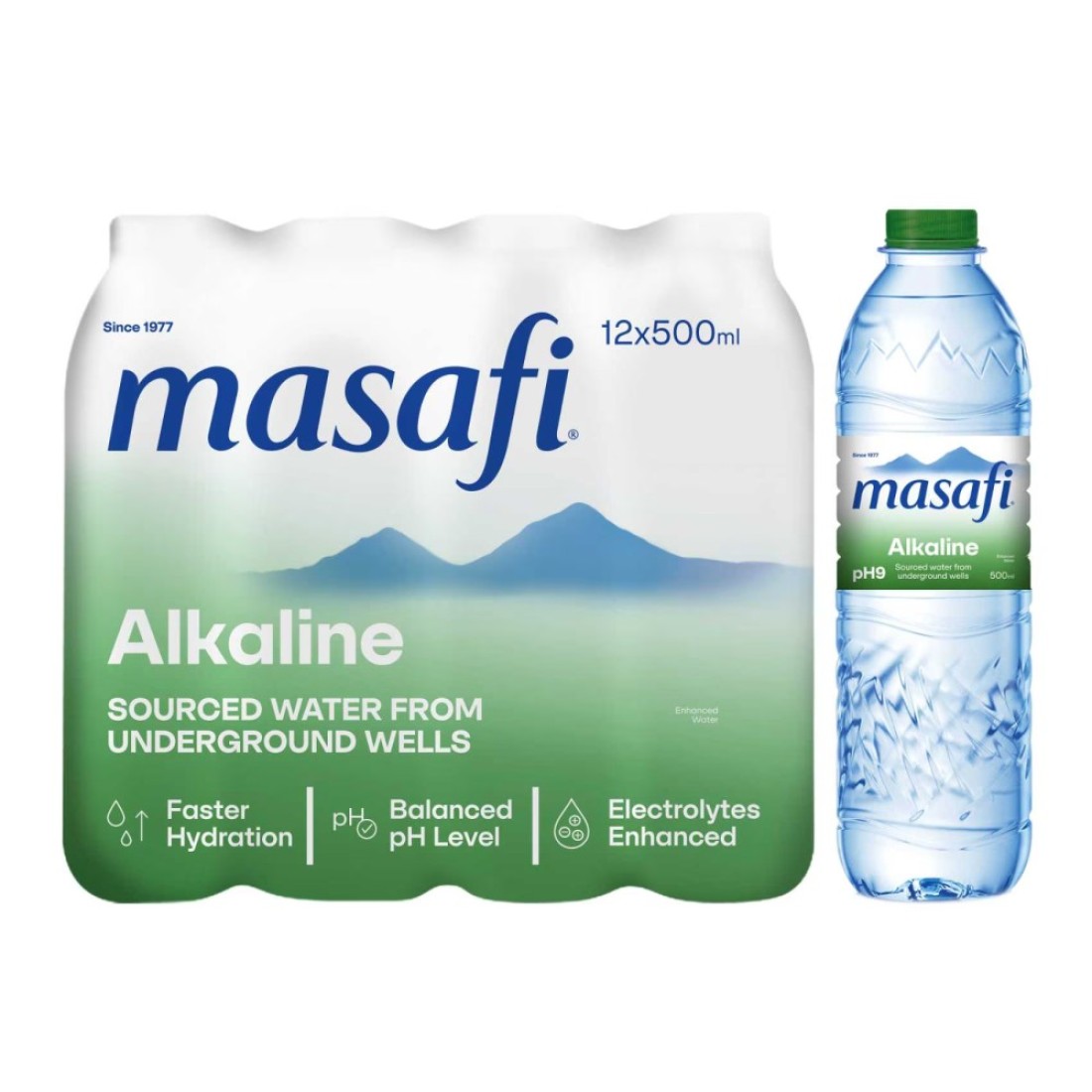 Masafi Alkalife Alkaline Water 500ml Pack of 12