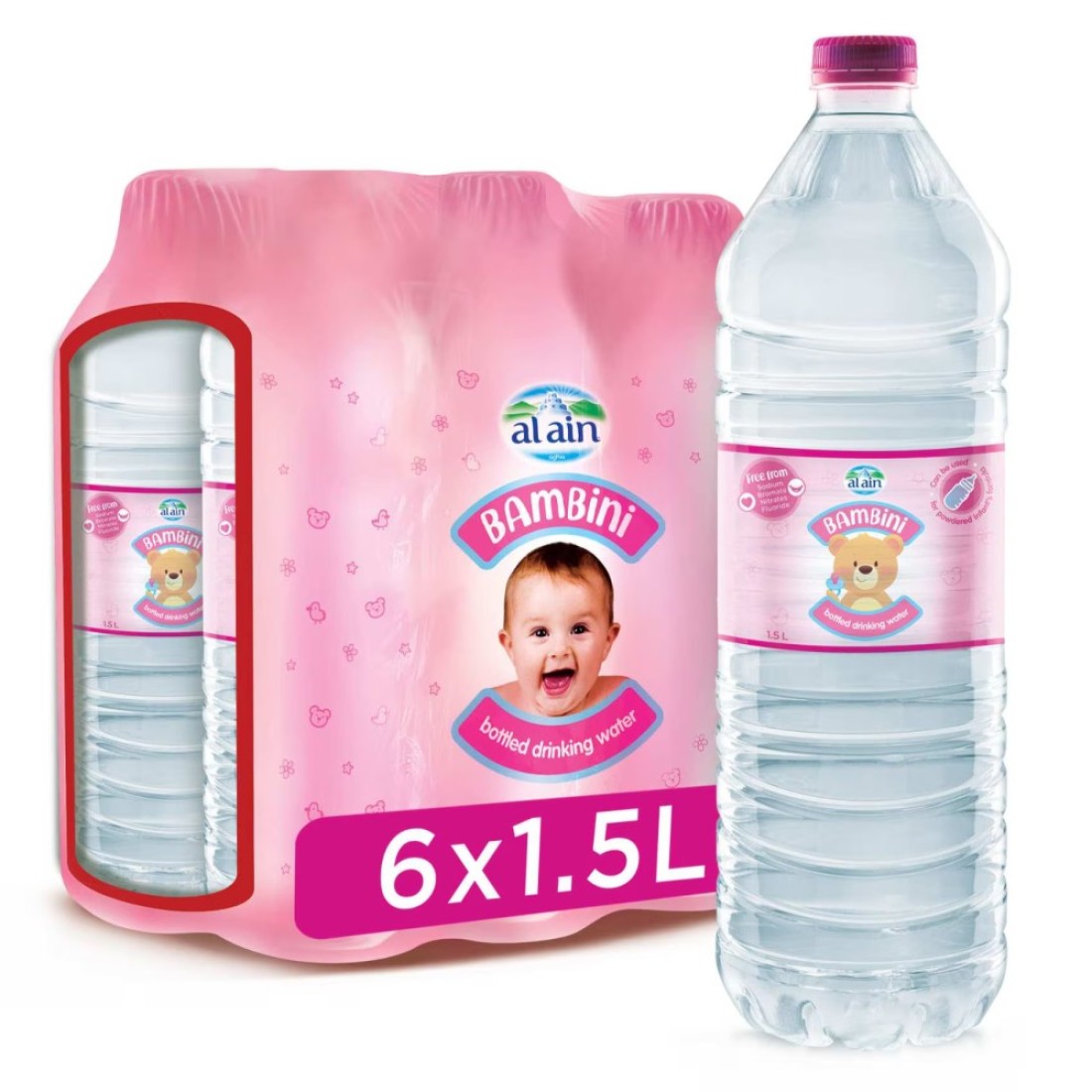 Al Ain Bambini Bottled Drinking Water 1.5L Pack of 6