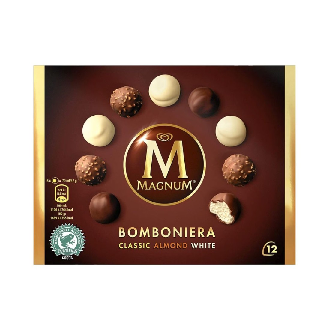 Magnum Classic Almond And White Ice Cream Bites 140ml