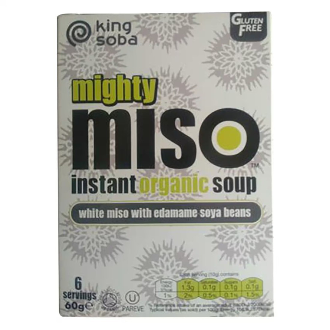 King Soba Mighty Miso Instant Organic Soup With Edamame Soya Beans 60g