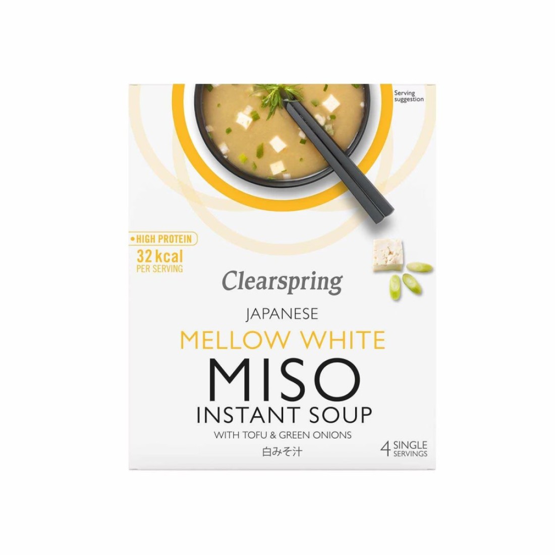 Clearspring Japanese Mellow White Miso Instant Soup 10g Pack of 4