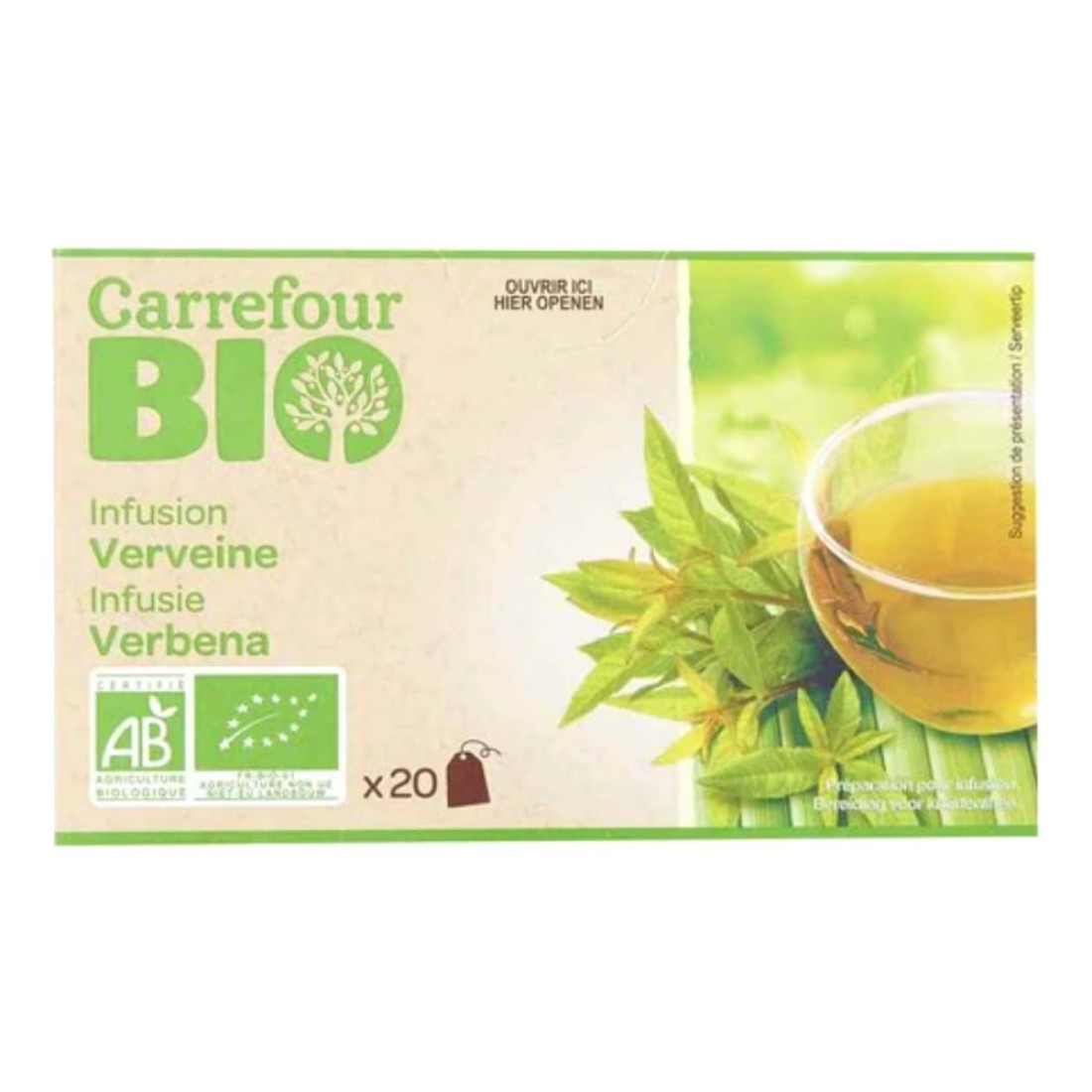 Carrefour Bio Verbena Infusion 20 Tea Bags