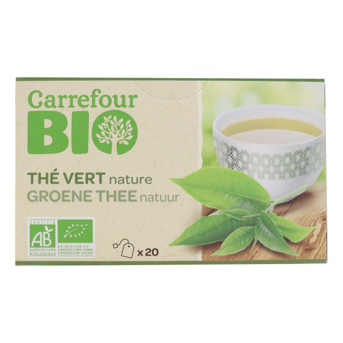 Carrefour Bio Green Tea Nature 20 Tea Bags