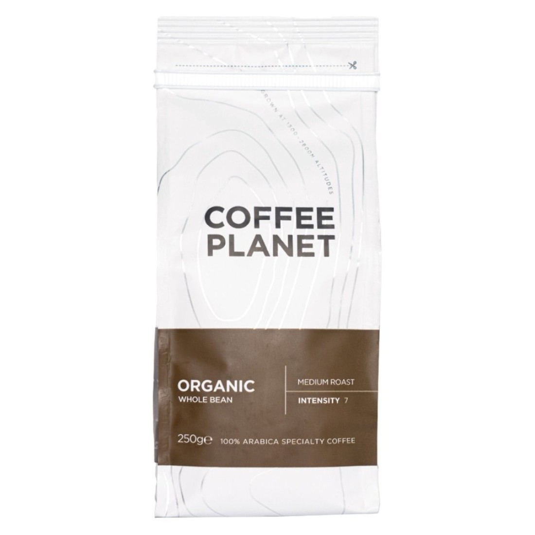 Coffee Planet Organic Whole Bean Medium Roast Coffee Beans, 250g