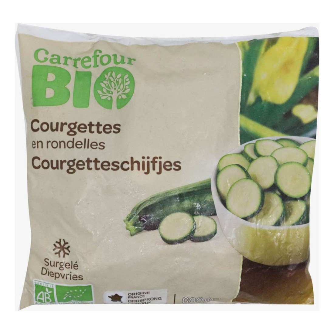 Carrefour Bio Sliced Zucchini 600g